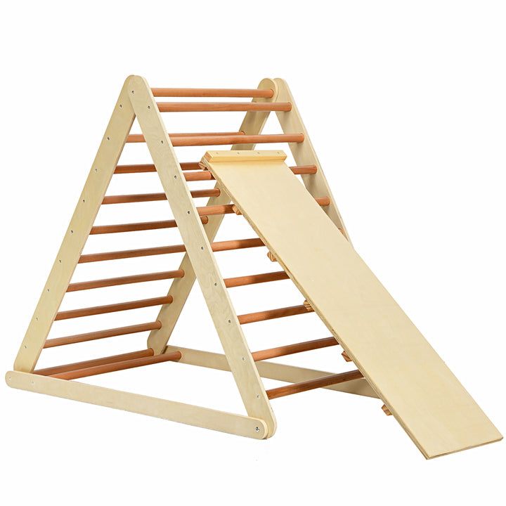 Foldable Wooden Climbing Triangle Indoor Home Climber w/ Ladder for Toddler Baby Image 10