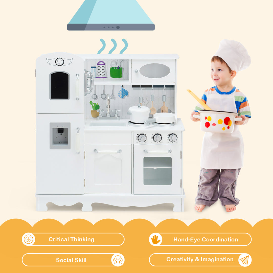 Play Kitchen Pretend Play Cookware Set Toys for Kids w/ Water Dispenser Image 6