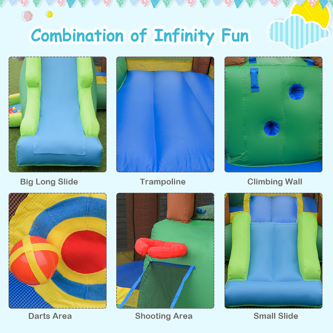 Inflatable Jungle Bounce House Kids Dual Slide Jumping Castle Bouncer Image 8