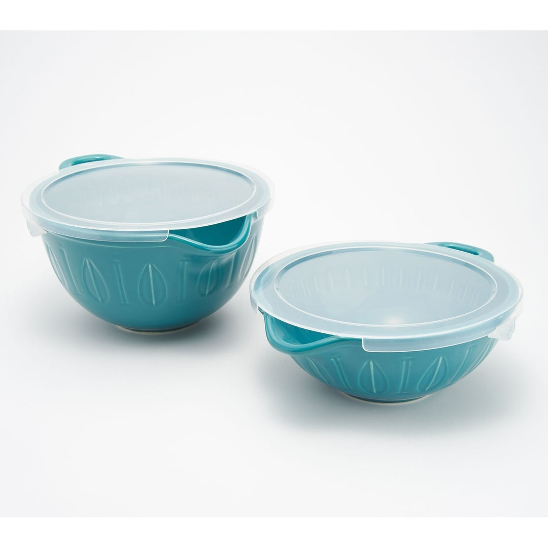 Mad Hungry 2-Piece Lip'n'Loop Mixing Bowl with Lids Model K48001 Image 1
