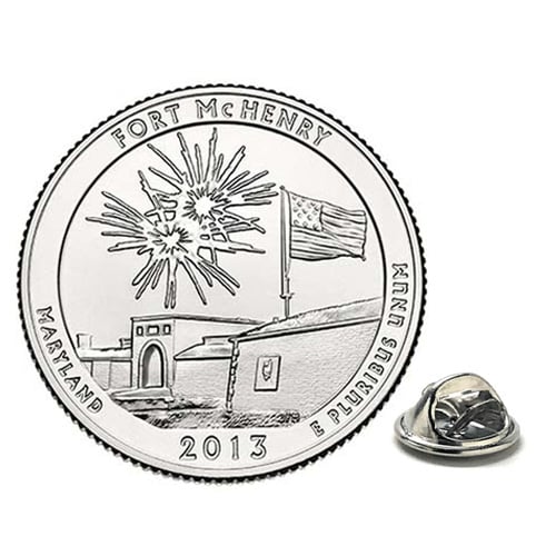 Fort McHenry National Monument and Historic Shrine Lapel Pin Uncirculated U.S. Quarter 2013 Tie Pin Image 1