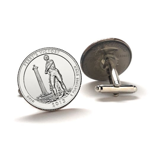 Perry s Victory and International Peace Memorial Coin Cufflinks Uncirculated U.S. Quarter 2013 Cuff Links Image 2