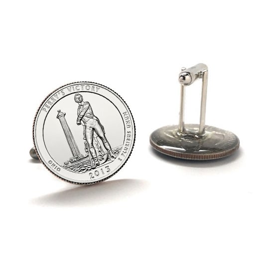 Perry s Victory and International Peace Memorial Coin Cufflinks Uncirculated U.S. Quarter 2013 Cuff Links Image 3