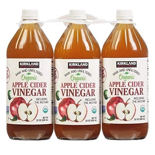 Kirkland Signature Organic Unfiltered Apple Cider Vinegar 32 Ounce (Pack of 3) Image 1