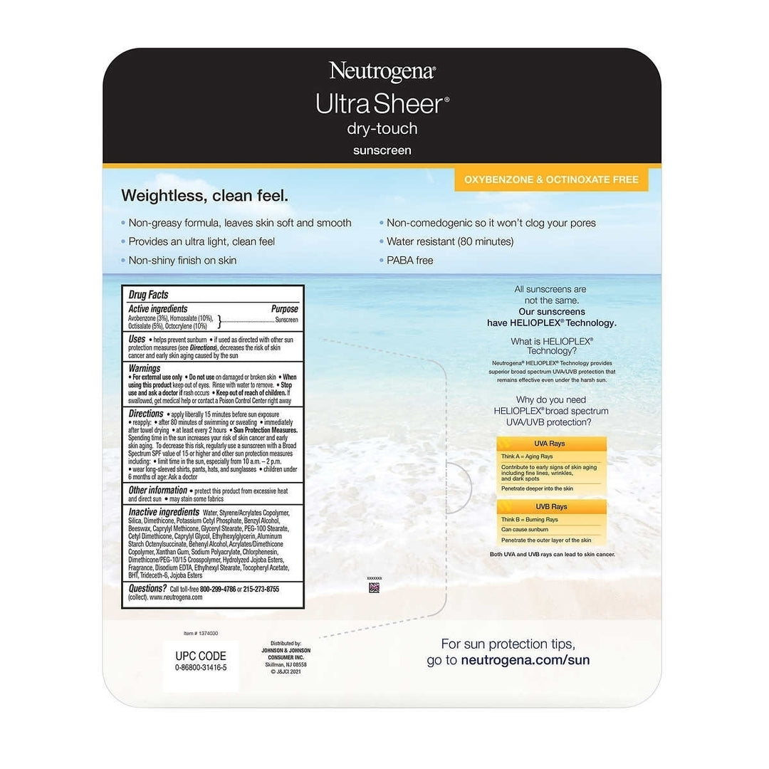 Neutrogena Ultra Sheer Dry-Touch Sunscreen Broad Spectrum SPF 555 oz + 3 oz Image 2