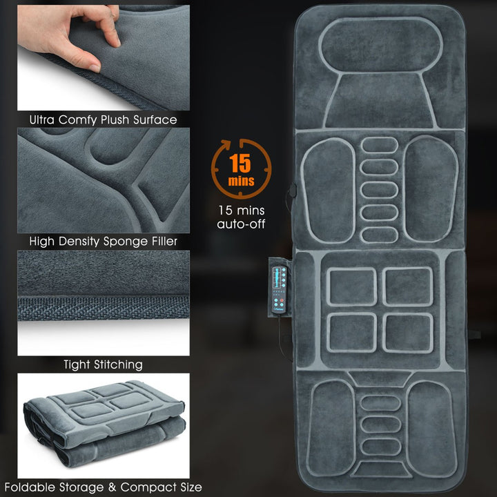 Foldable Massage Mat Full Body Massager w/ Heat and 10 Vibration Motors Image 7