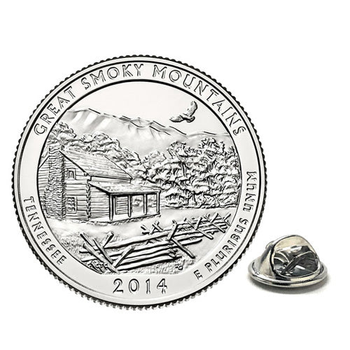 Great Smoky Mountains National Park Coin Lapel Pin Uncirculated U.S. Quarter 2014 Tie Pin Image 1