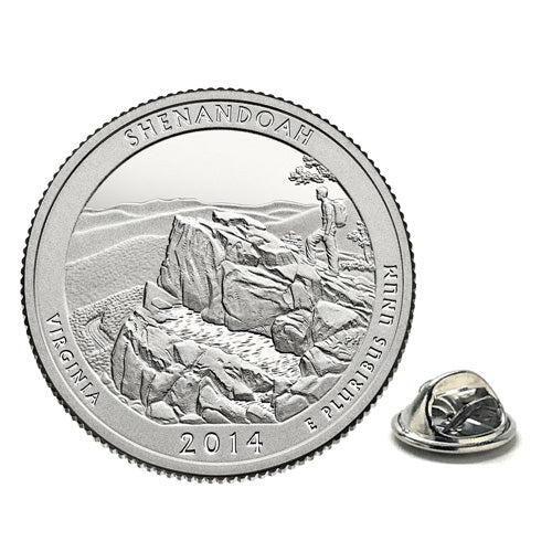 Shenandoah National Park Coin Lapel Pin Uncirculated U.S. Quarter 2014 Tie Pin Image 1
