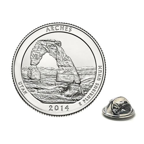 Arches National Park Coin Lapel Pin Uncirculated U.S. Quarter 2014 Tie Pin Image 1