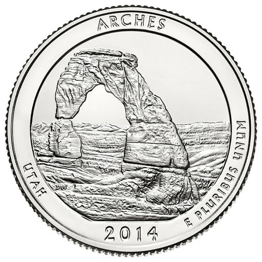 Arches National Park Coin Lapel Pin Uncirculated U.S. Quarter 2014 Tie Pin Image 2