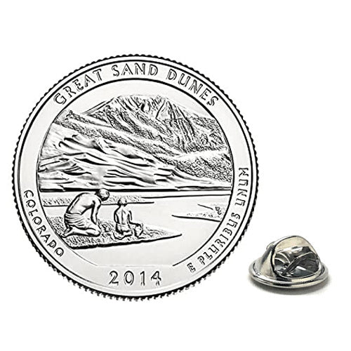 Great Sand Dunes National Park Coin Lapel Pin Uncirculated U.S. Quarter 2014 Tie Pin Image 1