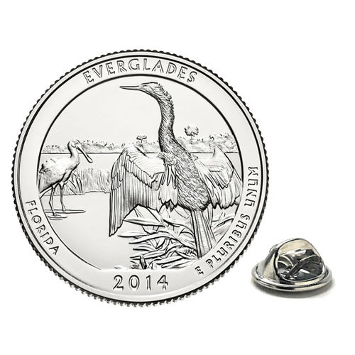 Everglades National Park Coin Lapel Pin Uncirculated U.S. Quarter 2014 Tie Pin Image 1