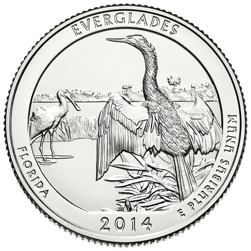 Everglades National Park Coin Lapel Pin Uncirculated U.S. Quarter 2014 Tie Pin Image 2