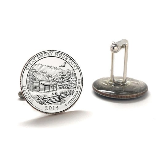 Great Smoky Mountains National Park Coin Cufflinks Uncirculated U.S. Quarter 2014 Cuff Links Image 3