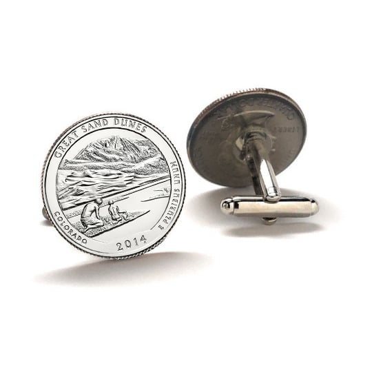 Great Sand Dunes National Park Coin Cufflinks Uncirculated U.S. Quarter 2014 Cuff Links Image 2