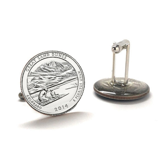 Great Sand Dunes National Park Coin Cufflinks Uncirculated U.S. Quarter 2014 Cuff Links Image 3