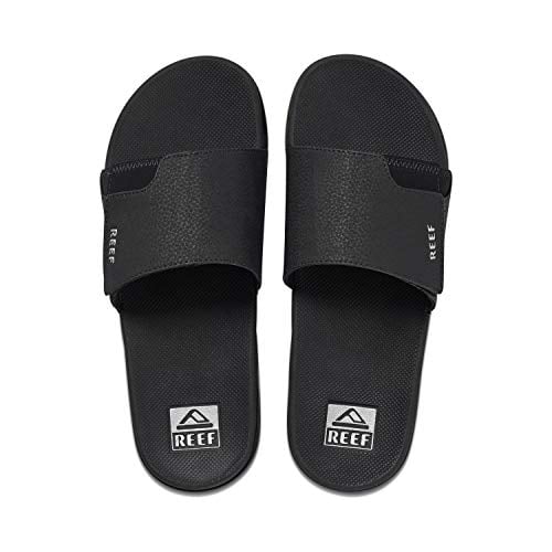 REEF Fanning Slide Sandal Black Silver CI3632 Grey Water Friendly Comfort Image 2