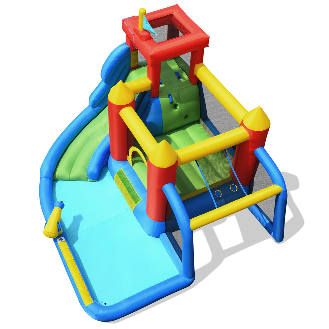 Inflatable Bouncer Water Slide Bounce House Splash Pool without Blower Image 10