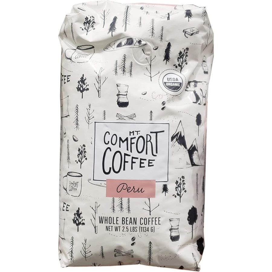 Mt. Comfort Coffee Roasted Whole Bean Organic Peru Blend2.5 Pounds Image 1