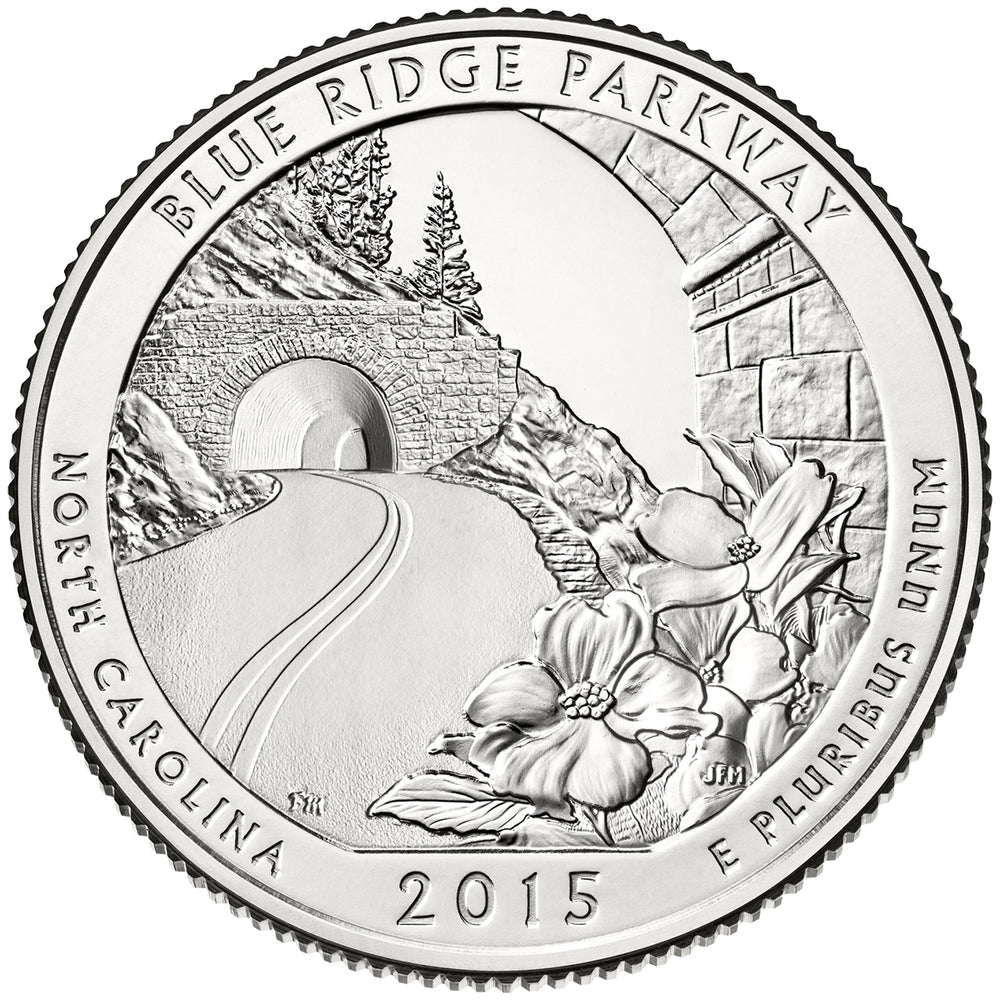 Blue Ridge Parkway Coin Lapel Pin Uncirculated U.S. Quarter 2015 Tie Pin Image 2