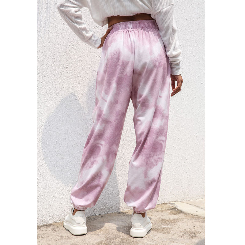 Fashion Tie Dye Elastic Waistband Pants in 6 Colors Image 4