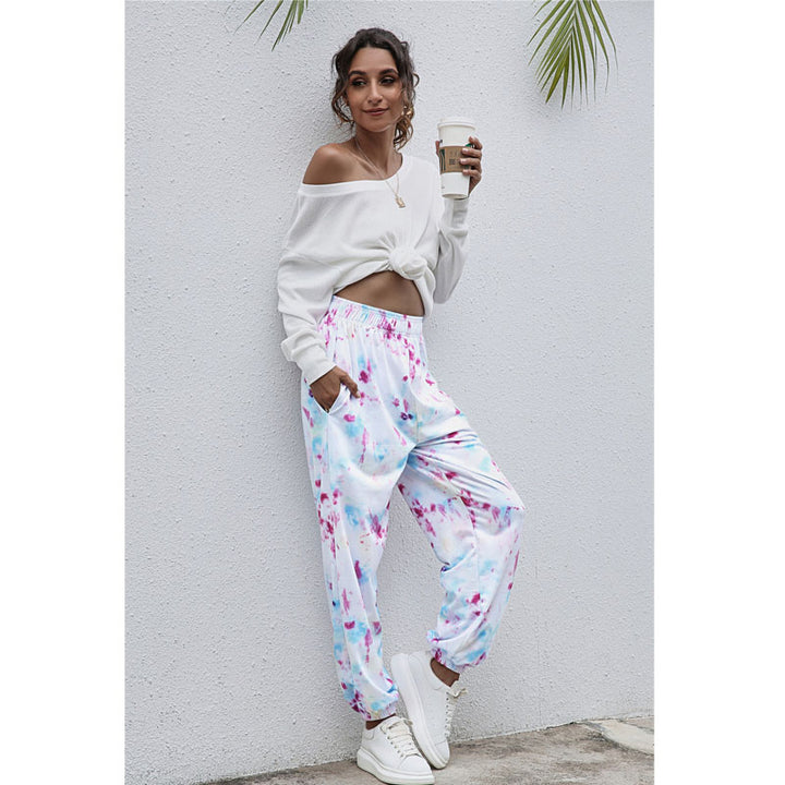 Fashion Tie Dye Elastic Waistband Pants in 6 Colors Image 8