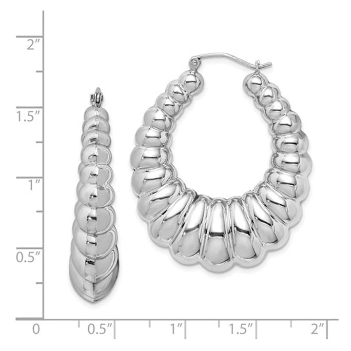 Fancy Hoop Earrings in Sterling Silver Image 2