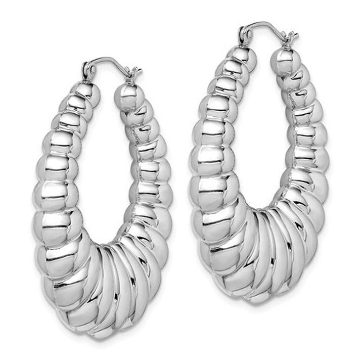 Fancy Hoop Earrings in Sterling Silver Image 3