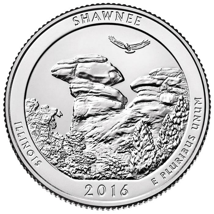 Shawnee National Forest Coin Lapel Pin Uncirculated U.S. Quarter 2016 Tie Pin Image 2