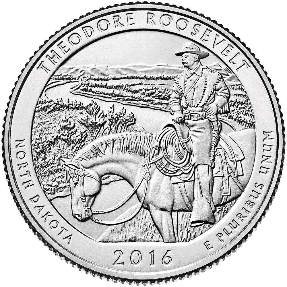 Theodore Roosevelt National Park Coin Lapel Pin Uncirculated U.S. Quarter 2016 Tie Pin Image 2