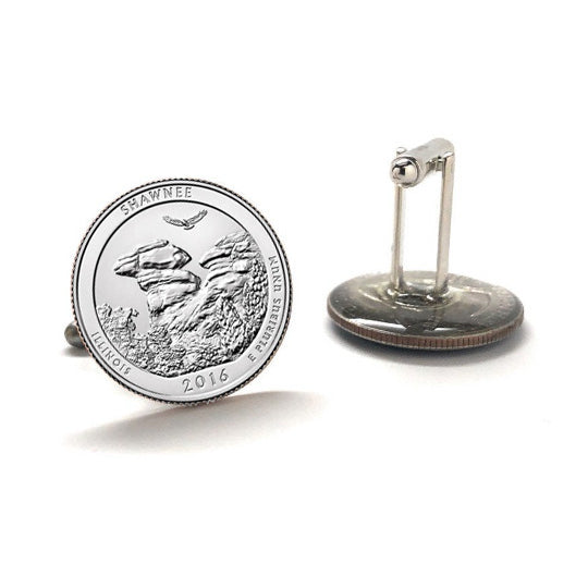 Shawnee National Forest Cufflinks Uncirculated U.S. Quarter 2016 Cuff Links Image 3