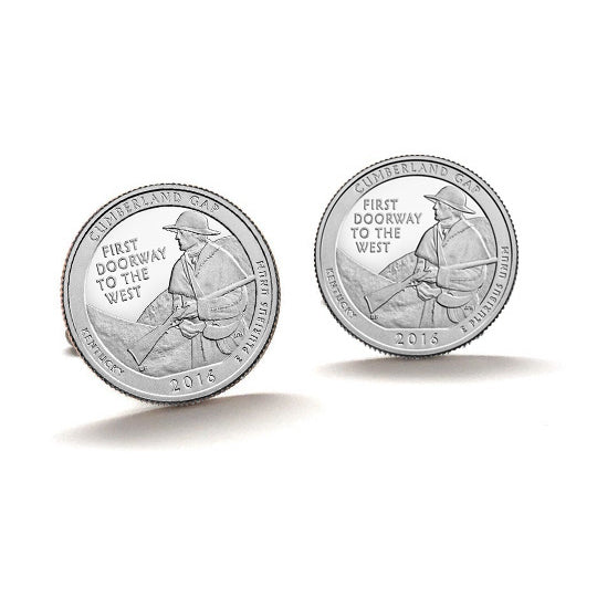 Cumberland Gap National Historical Park Coin Cufflinks Uncirculated U.S. Quarter 2016 Cuff Links Image 1