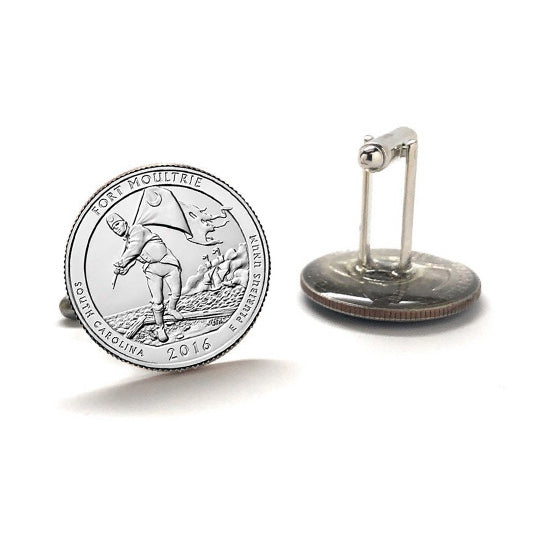 Fort Moultrie at Fort Sumter National Monument Coin Cufflinks Uncirculated U.S. Quarter 2016 Cuff Links Image 3