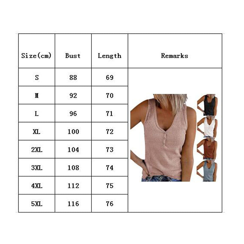 Women Waffle Knit Sleeveless Button Deco Tank Top Image 9