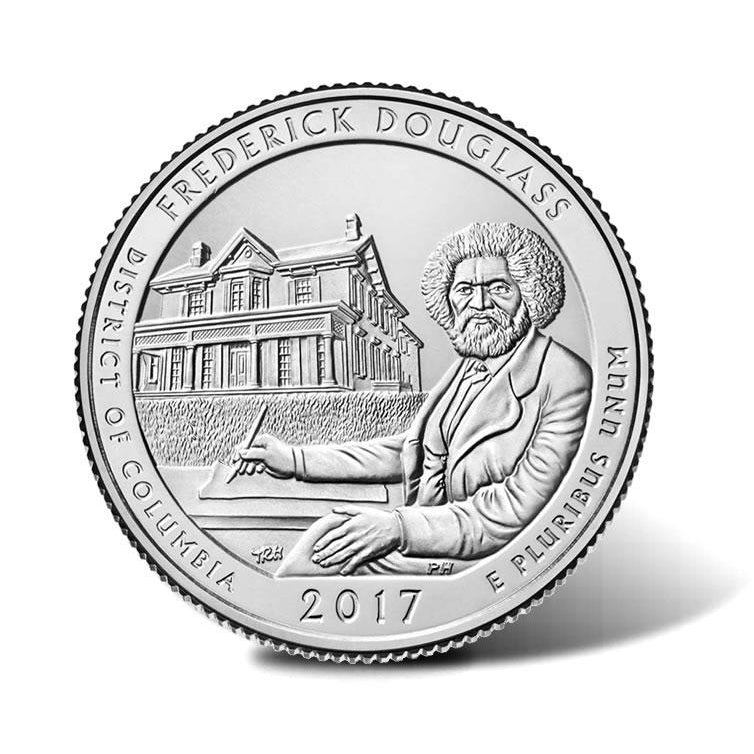 Frederick Douglass National Historic Site Coin Lapel Pin Uncirculated U.S. Quarter 2017 Tie Pin Image 2