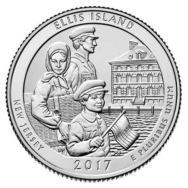 Ellis Island Coin Lapel Pin Uncirculated U.S. Quarter 2017 Tie Pin Image 2