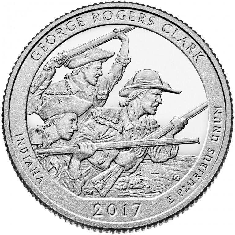 George Rogers Clark National Historical Park Coin Lapel Pin Uncirculated U.S. Quarter 2017 Tie Pin Image 2