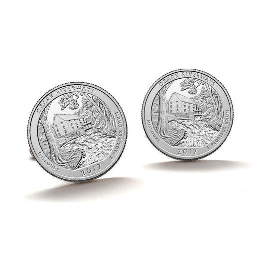 Ozark National Scenic Riverways Coin Cufflinks Uncirculated U.S. Quarter 2017 Cuff links Image 1