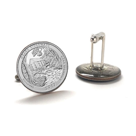 Ozark National Scenic Riverways Coin Cufflinks Uncirculated U.S. Quarter 2017 Cuff links Image 3