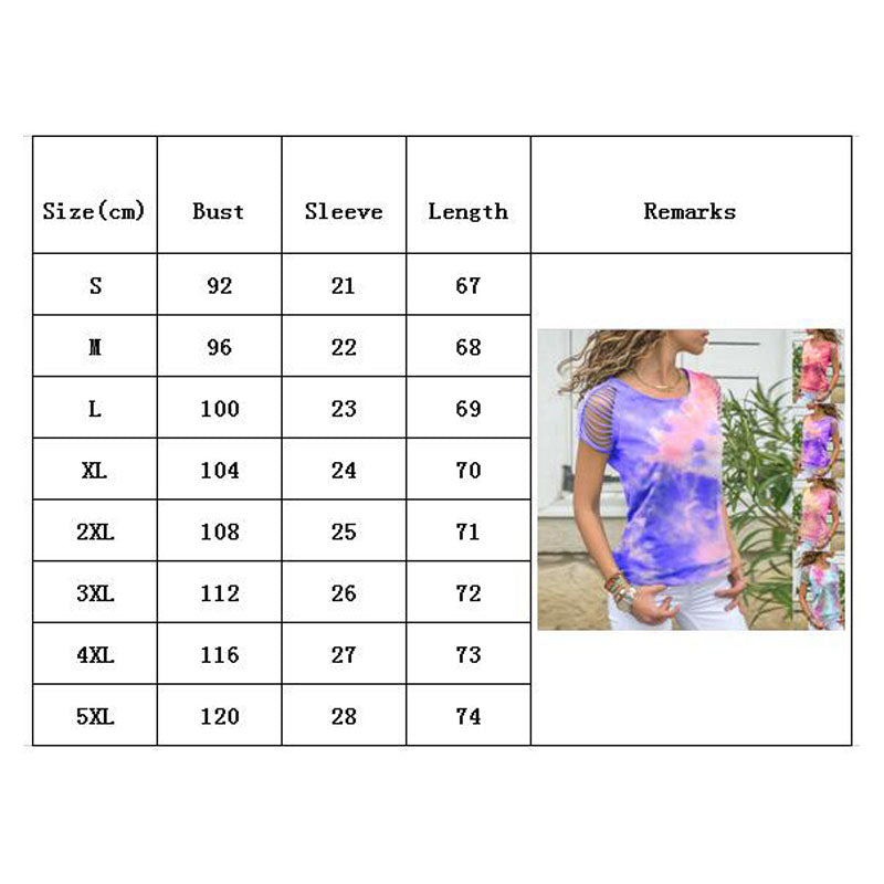 Feel The Beat Tie Dye Sleeve Cut Out Shirt Top Image 8