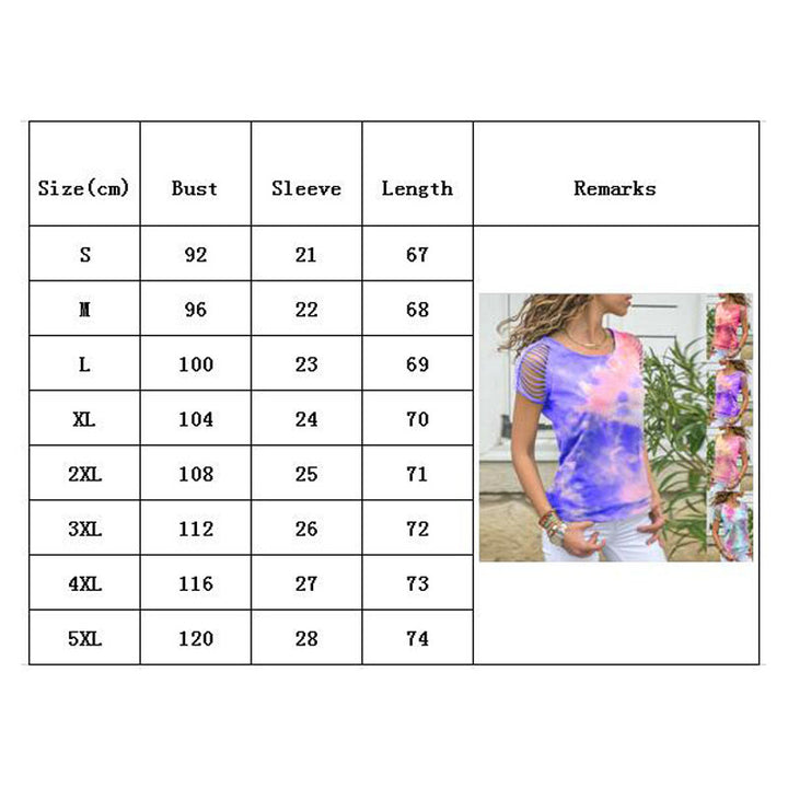 Feel The Beat Tie Dye Sleeve Cut Out Shirt Top Image 8