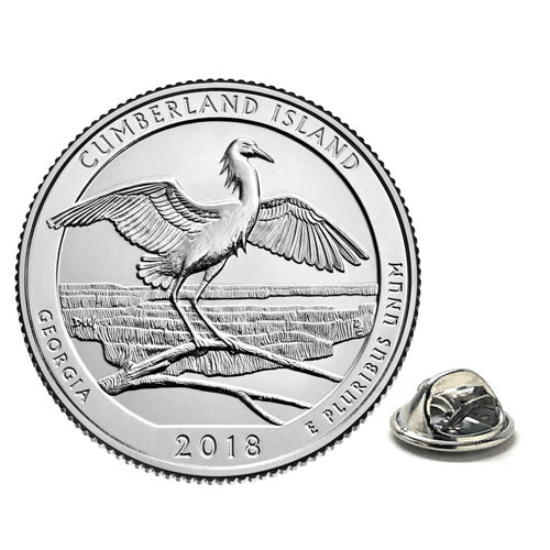 Cumberland Island National Seashore Coin Lapel Pin Uncirculated U.S. Quarter 2018 Tie Pin Image 1