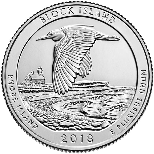 Block Island National Wildlife Refuge Coin Lapel Pin Uncirculated U.S. Quarter 2018 Tie Pin Image 2