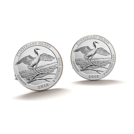 Cumberland Island National Seashore Cufflinks Uncirculated U.S. Quarter 2018 Cuff Links Image 1