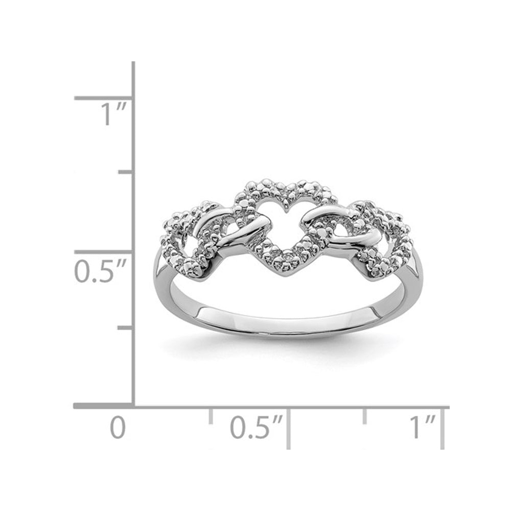 Sterling Silver Heart Promise Ring with Accent Diamonds Image 3