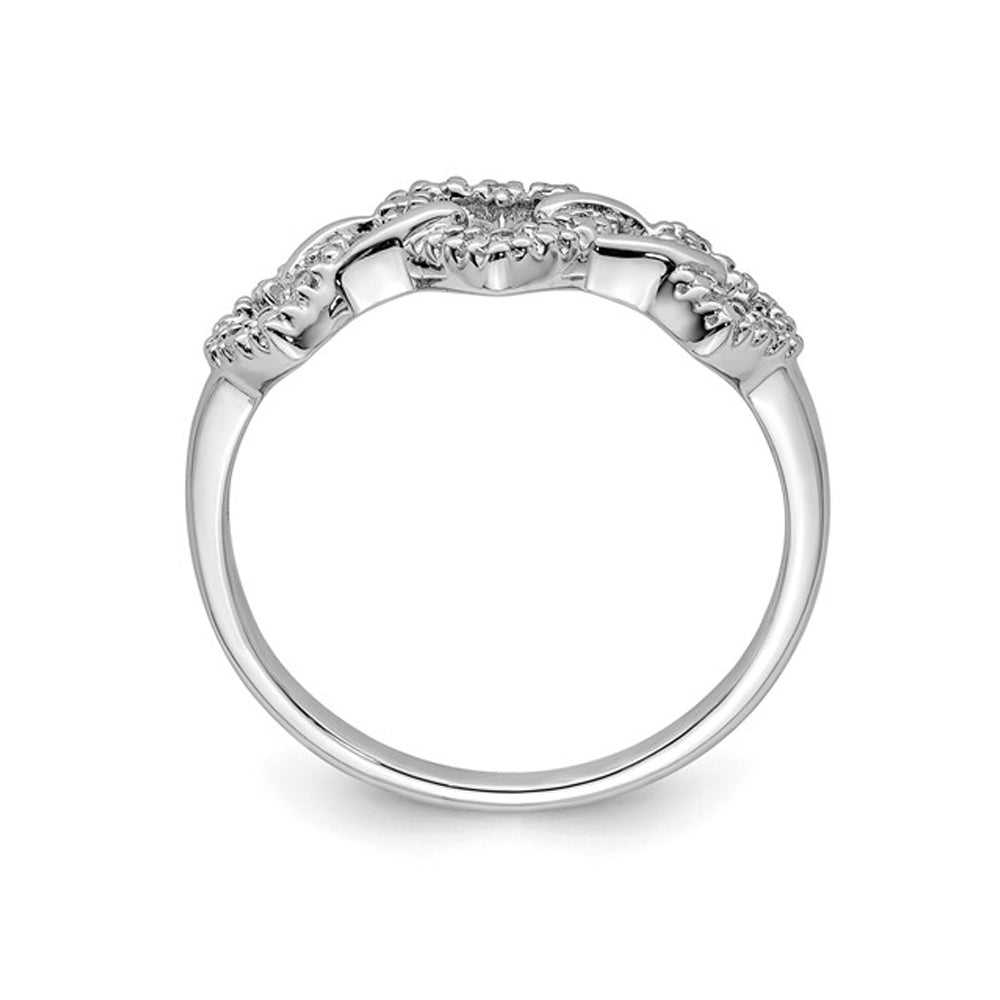 Sterling Silver Heart Promise Ring with Accent Diamonds Image 4