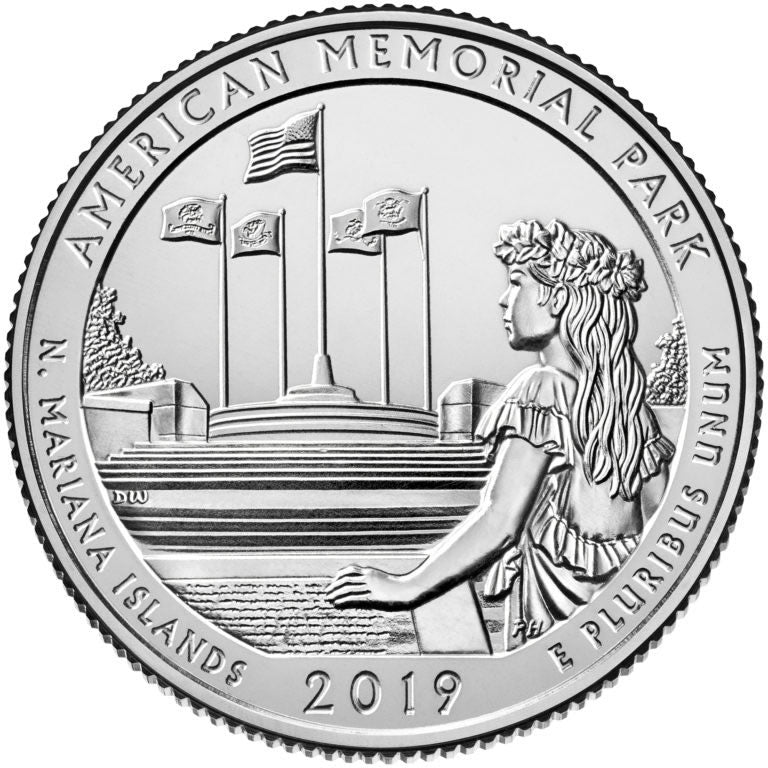 American Memorial Park Coin Lapel Pin Uncirculated U.S. Quarter 2019 Tie Pin Image 2