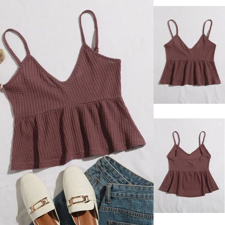 Sweetest Fortune Waffle Knit Crop Top Image 1