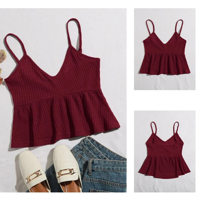 Sweetest Fortune Waffle Knit Crop Top Image 9