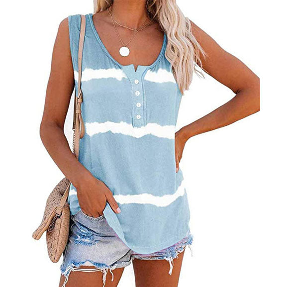 Kiss The Sun Striped Summer Sleeveless Top Shirt Image 6